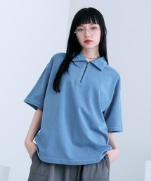 RAGEBLUE（レイジブルー）の「Pigment Half Zip T-Shirt   ピグメント加工 ハンドステッチハーフジップTシャツ（Tシャツ/カットソー）」