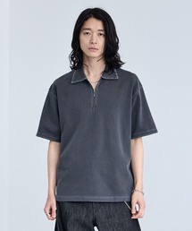 RAGEBLUE（レイジブルー）の「Pigment Half Zip T-Shirt   ピグメント加工 ハンドステッチハーフジップTシャツ（Tシャツ/カットソー）」