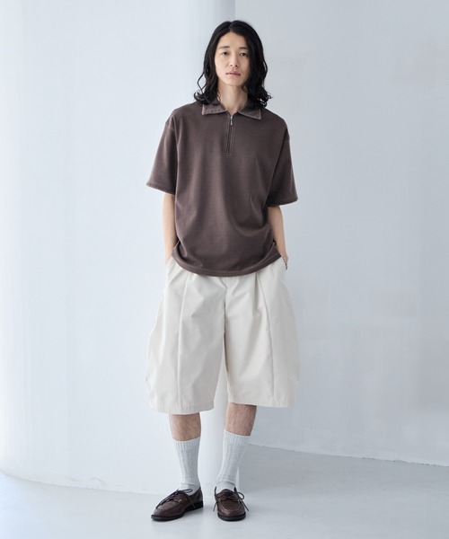 RAGEBLUE（レイジブルー）の「Pigment Half Zip T-Shirt / ピグメント加工/ハンドステッチハーフジップTシャツ（Tシャツ/カットソー・メンズ・オフホワイト/ブルー/その他19/ダークブラウン・SMALL/LARGE/MEDIUM）」の13枚目の写真