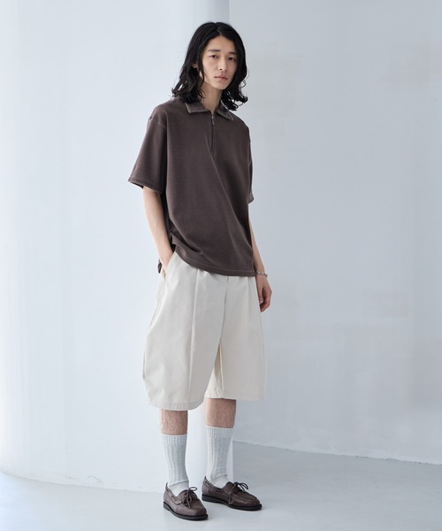 RAGEBLUE（レイジブルー）の「Pigment Half Zip T-Shirt / ピグメント加工/ハンドステッチハーフジップTシャツ（Tシャツ/カットソー・メンズ・オフホワイト/ブルー/その他19/ダークブラウン・SMALL/LARGE/MEDIUM）」の16枚目の写真
