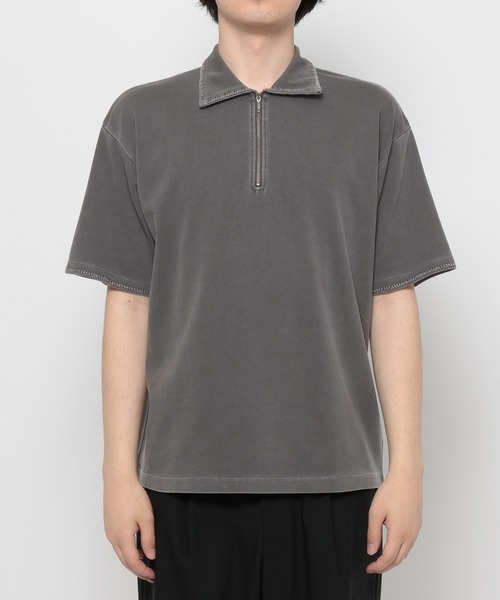 RAGEBLUE（レイジブルー）の「Pigment Half Zip T-Shirt / ピグメント加工/ハンドステッチハーフジップTシャツ（Tシャツ/カットソー・メンズ・オフホワイト/ブルー/その他19/ダークブラウン・SMALL/LARGE/MEDIUM）」の17枚目の写真
