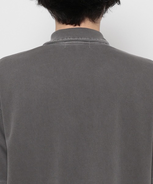 RAGEBLUE（レイジブルー）の「Pigment Half Zip T-Shirt / ピグメント加工/ハンドステッチハーフジップTシャツ（Tシャツ/カットソー・メンズ・オフホワイト/ブルー/その他19/ダークブラウン・SMALL/LARGE/MEDIUM）」の20枚目の写真