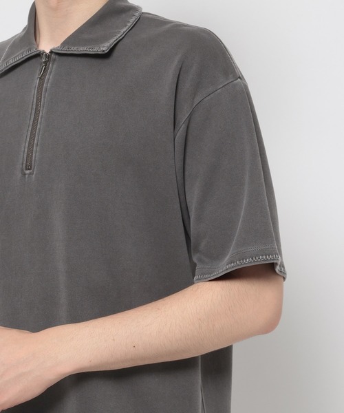 RAGEBLUE（レイジブルー）の「Pigment Half Zip T-Shirt / ピグメント加工/ハンドステッチハーフジップTシャツ（Tシャツ/カットソー・メンズ・オフホワイト/ブルー/その他19/ダークブラウン・SMALL/LARGE/MEDIUM）」の22枚目の写真