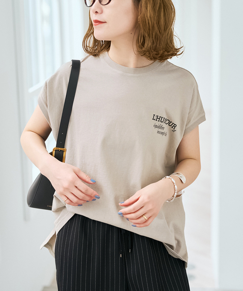 upperhights（アッパーハイツ）の「upper hights/アッパーハイツ 別注BIG NO SLEEVE TEE*（Tシャツ/カットソー・レディース・カーキ/ホワイト系その他/ブラック系その他/ベージュ・FREE）」の3枚目の写真