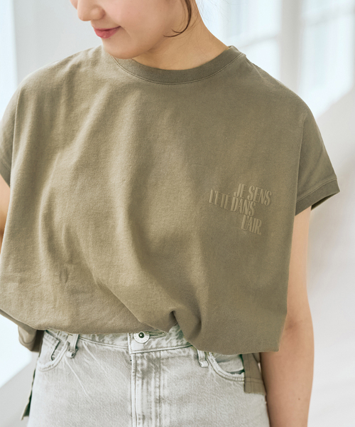 upperhights（アッパーハイツ）の「upper hights/アッパーハイツ 別注BIG NO SLEEVE TEE*（Tシャツ/カットソー・レディース・カーキ/ホワイト系その他/ブラック系その他/ベージュ・FREE）」の4枚目の写真