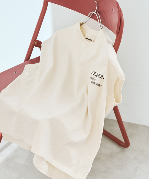 upperhights（アッパーハイツ）の「upper hights/アッパーハイツ 別注BIG NO SLEEVE TEE*（Tシャツ/カットソー・レディース・カーキ/ホワイト系その他/ブラック系その他/ベージュ・FREE）」の5枚目の写真