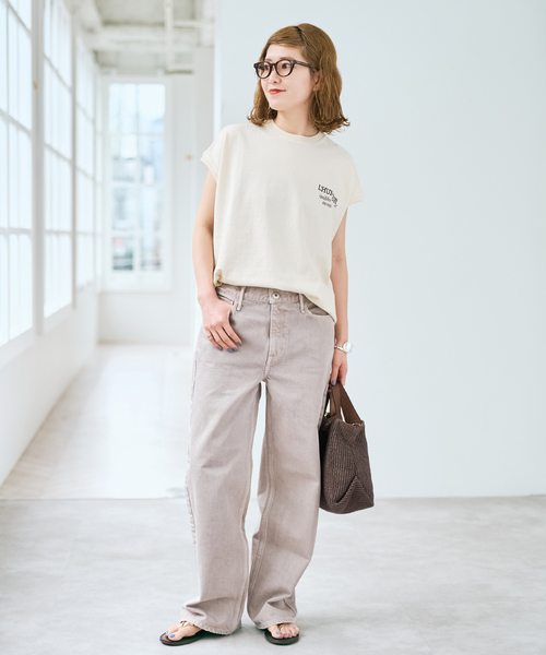 upperhights（アッパーハイツ）の「upper hights/アッパーハイツ 別注BIG NO SLEEVE TEE*（Tシャツ/カットソー・レディース・カーキ/ホワイト系その他/ブラック系その他/ベージュ・FREE）」の7枚目の写真