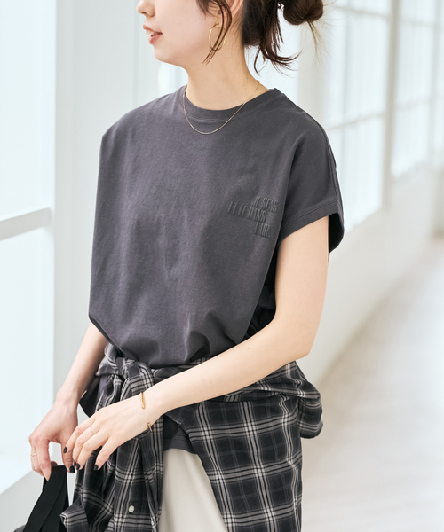 upperhights（アッパーハイツ）の「upper hights/アッパーハイツ 別注BIG NO SLEEVE TEE*（Tシャツ/カットソー・レディース・カーキ/ホワイト系その他/ブラック系その他/ベージュ・FREE）」の10枚目の写真