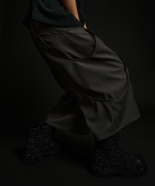 goat essence TUCK WIDE SHORTS サイズ2 グレー GOAT ESSENCE / ゴートエッセンス TUCK CURVE WIDE SHORTS（その他