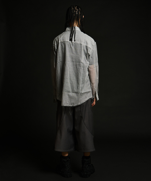 【美品】GOAT ESSENCE TUCK WIDE SHORTS グレー GOAT ESSENCE / ゴートエッセンス TUCK CURVE WIDE SHORTS（その他