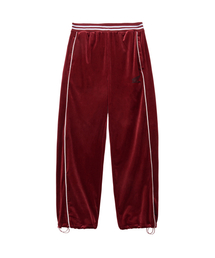 Velvet Track Pants Burgundy