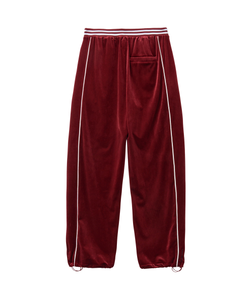 PHYPS MOTORCYCLE（フィップスモーターサイクル）の「Velvet Track Pants Burgundy（スウェットパンツ・レディース・その他・SMALL/MEDIUM/LARGE/X-LARGE）」の3枚目の写真