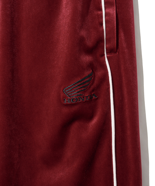 PHYPS MOTORCYCLE（フィップスモーターサイクル）の「Velvet Track Pants Burgundy（スウェットパンツ・レディース・その他・SMALL/MEDIUM/LARGE/X-LARGE）」の5枚目の写真
