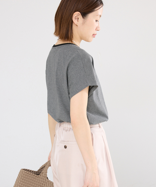 IENA（イエナ）の「ATON/エイトン SUVIN 60/2 CAP SLEEVE Tシャツ（Tシャツ/カットソー・レディース・ブラック系その他/チャコールグレー/ホワイト/ネイビー・FREE）」の10枚目の写真