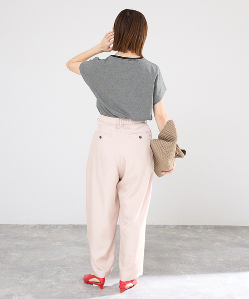 IENA（イエナ）の「ATON/エイトン SUVIN 60/2 CAP SLEEVE Tシャツ（Tシャツ/カットソー・レディース・ブラック系その他/チャコールグレー/ホワイト/ネイビー・FREE）」の14枚目の写真