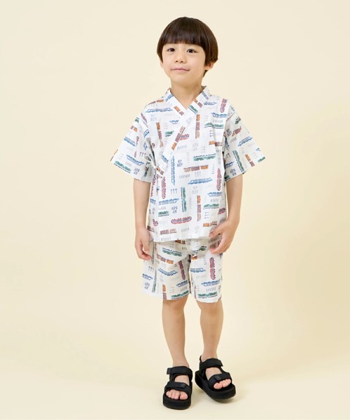 KP DECO（ケーピーデコ）の「電車柄 甚平（浴衣・キッズ・キナリ/ネイビー・90cm/110cm/100cm）」の16枚目の写真