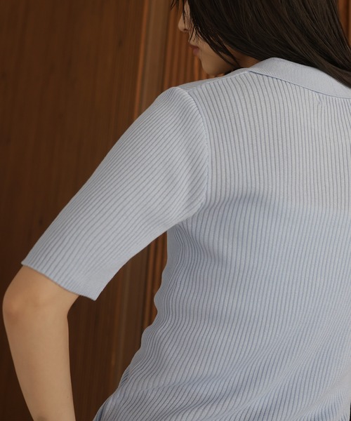 hellam(へラム)の「麻タッチ襟付きカーデ(Tシャツ/カットソー・レディース・杢グレー/アイボリー/ブルー/ブラック・FREE)」の21枚目の写真