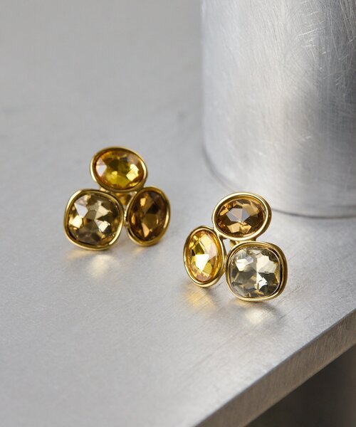 ear PAPILLONNER(イアパピヨネ)の「《金属アレルギー対応/ステンレス》ビジューピアス(ピアス(両耳用)・レディース・グレー/イエロー・FREE)」の9枚目の写真