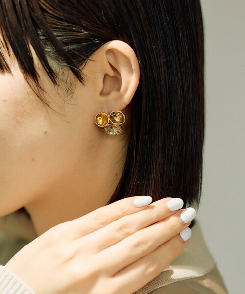 ear PAPILLONNER(イアパピヨネ)の「《金属アレルギー対応/ステンレス》ビジューピアス(ピアス(両耳用)・レディース・グレー/イエロー・FREE)」の12枚目の写真