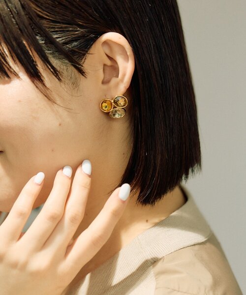 ear PAPILLONNER(イアパピヨネ)の「《金属アレルギー対応/ステンレス》ビジューピアス(ピアス(両耳用)・レディース・グレー/イエロー・FREE)」の14枚目の写真