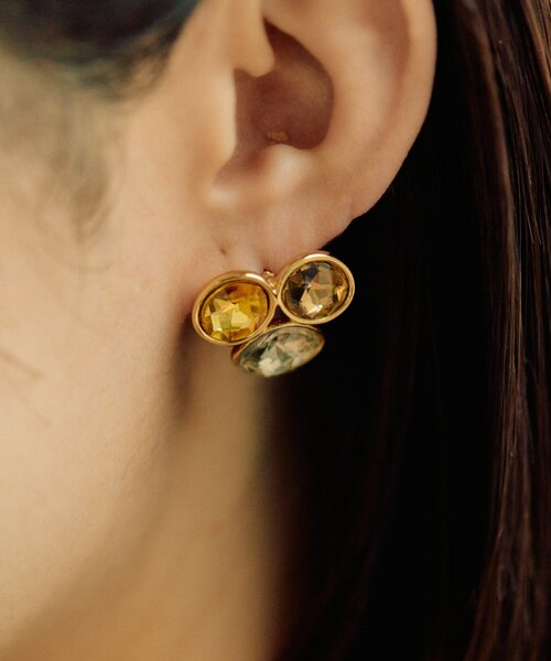 ear PAPILLONNER(イアパピヨネ)の「《金属アレルギー対応/ステンレス》ビジューピアス(ピアス(両耳用)・レディース・グレー/イエロー・FREE)」の15枚目の写真