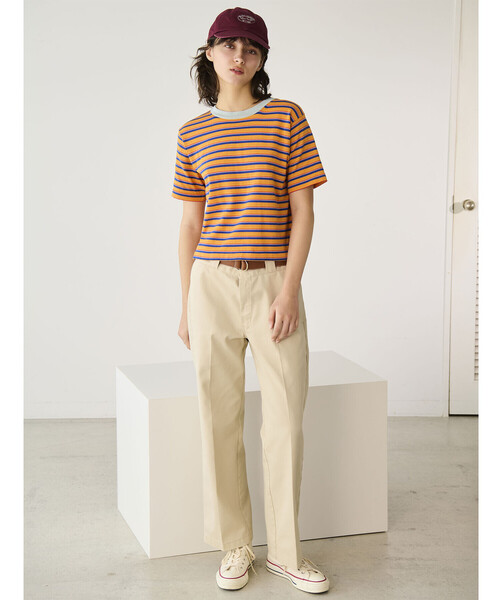 RYE TENDER（ライテンダー）の「RYE TENDER | 〈別注〉半袖クルーネックニット WOMEN（ニット/セーター・レディース・ブルー系その他2/ブラック系その他/オレンジ系その他/レッド系その他/ブルー系その他・0）」の6枚目の写真