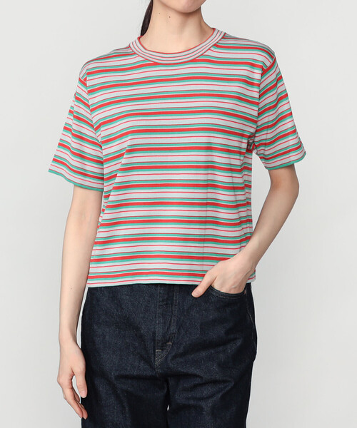 RYE TENDER（ライテンダー）の「RYE TENDER | 〈別注〉半袖クルーネックニット WOMEN（ニット/セーター・レディース・ブルー系その他2/ブラック系その他/オレンジ系その他/レッド系その他/ブルー系その他・0）」の5枚目の写真
