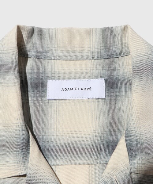 ADAM ET ROPE'(アダムエロペ)の「レーヨンオンブレチェックハーフスリーブオープンカラーシャツ(シャツ/ブラウス・メンズ・オフホワイト/ブラック系その他・L/M)」の8枚目の写真