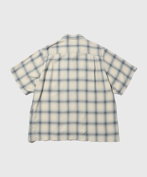 ADAM ET ROPE'(アダムエロペ)の「レーヨンオンブレチェックハーフスリーブオープンカラーシャツ(シャツ/ブラウス・メンズ・オフホワイト/ブラック系その他・L/M)」の9枚目の写真
