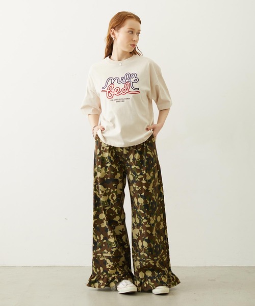 MILKFED.(ミルクフェド)の「FRILL HEM CAMO PANTS(その他パンツ・レディース・ブラック/ピンク/オリーブ・S/M)」の8枚目の写真
