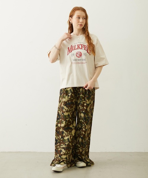 MILKFED.(ミルクフェド)の「FRILL HEM CAMO PANTS(その他パンツ・レディース・ブラック/ピンク/オリーブ・S/M)」の9枚目の写真