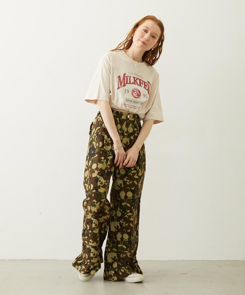 MILKFED.(ミルクフェド)の「FRILL HEM CAMO PANTS(その他パンツ・レディース・ブラック/ピンク/オリーブ・S/M)」の11枚目の写真