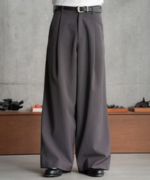 One tuck wide straight slacks / ワンタックワイドストレートスラックス(洗濯可能)