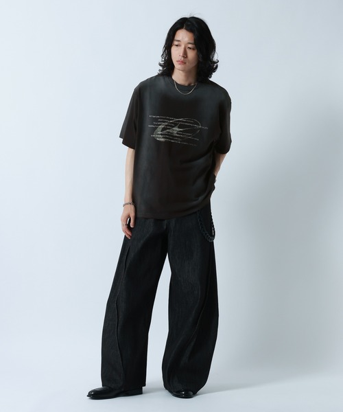 RAGEBLUE（レイジブルー）の「Spray Print T-Shirt/スプレー加工プリントTシャツ（Tシャツ/カットソー・メンズ・ブルー/ブラック/グレー・LARGE/MEDIUM）」の18枚目の写真