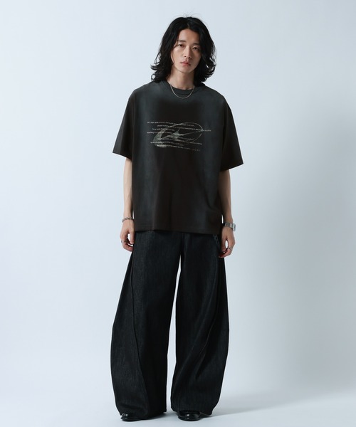 RAGEBLUE（レイジブルー）の「Spray Print T-Shirt/スプレー加工プリントTシャツ（Tシャツ/カットソー・メンズ・ブルー/ブラック/グレー・LARGE/MEDIUM）」の19枚目の写真