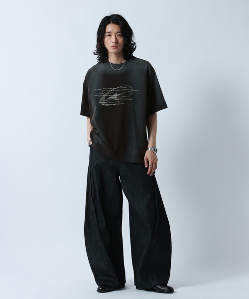 RAGEBLUE（レイジブルー）の「Spray Print T-Shirt/スプレー加工プリントTシャツ（Tシャツ/カットソー・メンズ・ブルー/ブラック/グレー・LARGE/MEDIUM）」の10枚目の写真