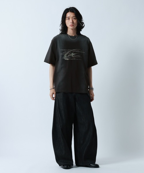 RAGEBLUE（レイジブルー）の「Spray Print T-Shirt/スプレー加工プリントTシャツ（Tシャツ/カットソー・メンズ・ブルー/ブラック/グレー・LARGE/MEDIUM）」の11枚目の写真