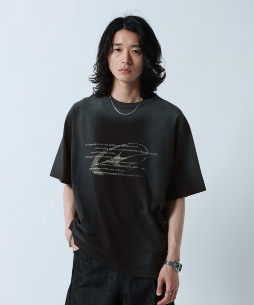 RAGEBLUE（レイジブルー）の「Spray Print T-Shirt/スプレー加工プリントTシャツ（Tシャツ/カットソー・メンズ・ブルー/ブラック/グレー・LARGE/MEDIUM）」の4枚目の写真