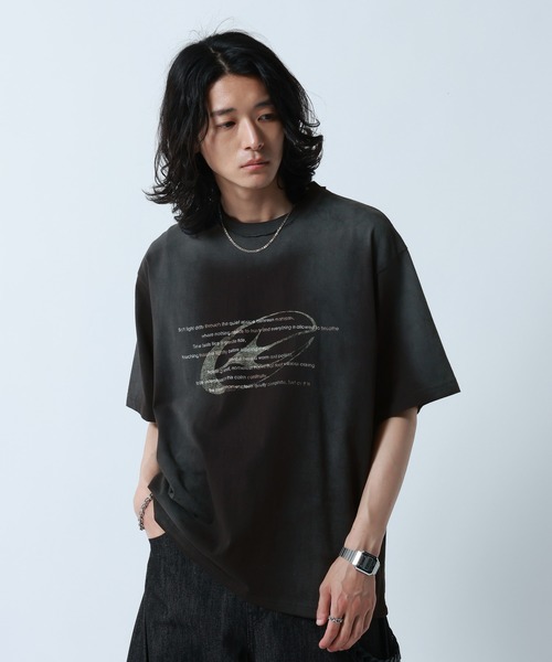 RAGEBLUE（レイジブルー）の「Spray Print T-Shirt/スプレー加工プリントTシャツ（Tシャツ/カットソー・メンズ・ブルー/ブラック/グレー・LARGE/MEDIUM）」の13枚目の写真