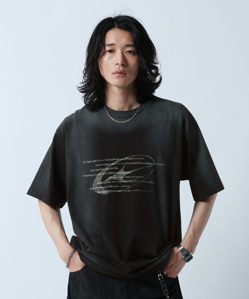 RAGEBLUE（レイジブルー）の「Spray Print T-Shirt/スプレー加工プリントTシャツ（Tシャツ/カットソー・メンズ・ブルー/ブラック/グレー・LARGE/MEDIUM）」の14枚目の写真