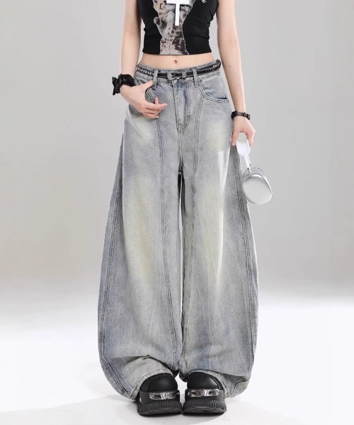 Ressaca(レサーカ)の「センターシームワイドデニムパンツ(デニムパンツ・レディース・ブルー・M/S)」の1枚目の写真