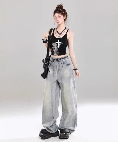 Ressaca(レサーカ)の「センターシームワイドデニムパンツ(デニムパンツ・レディース・ブルー・M/S)」の4枚目の写真