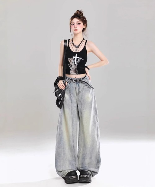 Ressaca(レサーカ)の「センターシームワイドデニムパンツ(デニムパンツ・レディース・ブルー・M/S)」の5枚目の写真