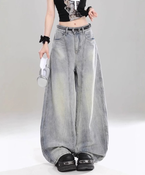 Ressaca(レサーカ)の「センターシームワイドデニムパンツ(デニムパンツ・レディース・ブルー・M/S)」の2枚目の写真