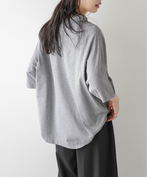 La-gemme(ラジェム)の「襟付き ハーフジップトップス(Tシャツ/カットソー・レディース・ベージュ/グレー/ブラック・フリー)」の10枚目の写真