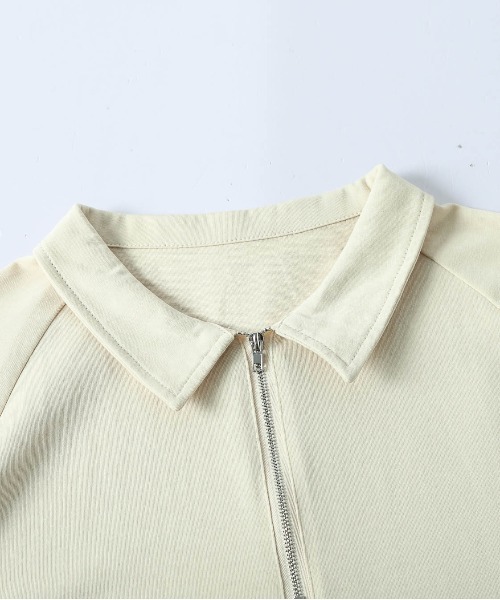 La-gemme(ラジェム)の「襟付き ハーフジップトップス(Tシャツ/カットソー・レディース・ベージュ/グレー/ブラック・フリー)」の17枚目の写真