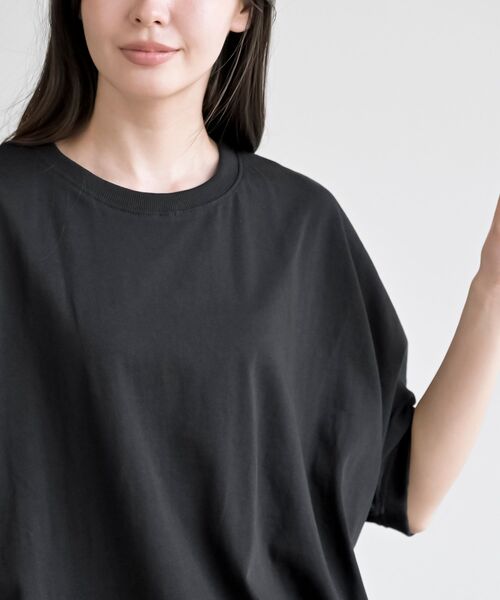 rps(アールピーエス)の「裾ドロストドルマンT(Tシャツ/カットソー・レディース・ライトカーキ/ブラック/オフホワイト・フリー)」の16枚目の写真