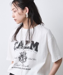CHIC STYLE | 綿100％ピグメント染ロゴプリントTシャツ＜大きいサイズ有＞シックスタイル(Tシャツ/カットソー)