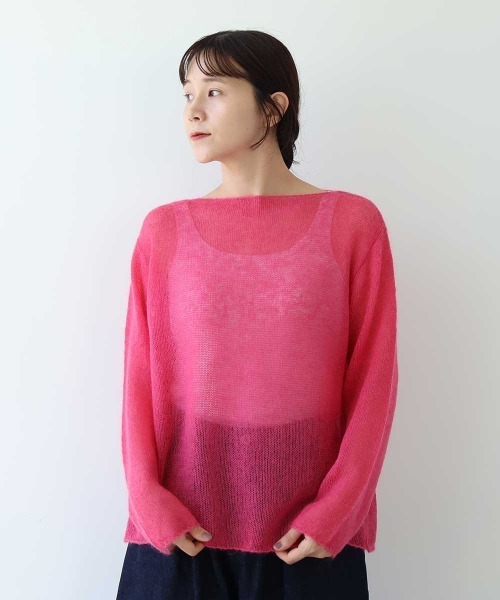 yuni(ユニ )の「Sheer Mohair Wool Nylon pullover(ニット/セーター・レディース・チャコールグレー/サックスブルー/ピンク・FREE)」の3枚目の写真