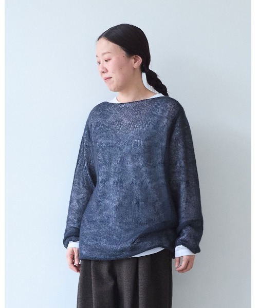 yuni(ユニ )の「Sheer Mohair Wool Nylon pullover(ニット/セーター・レディース・チャコールグレー/サックスブルー/ピンク・FREE)」の8枚目の写真